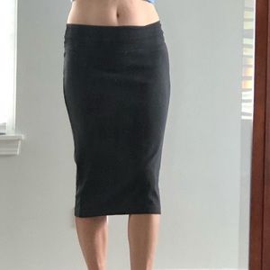 James Perse Cotton/Lycra Grey Midi Skirt